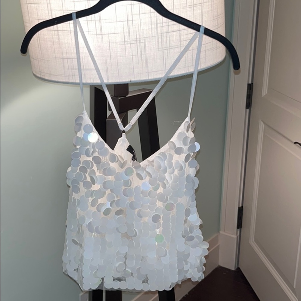 Sequin white top